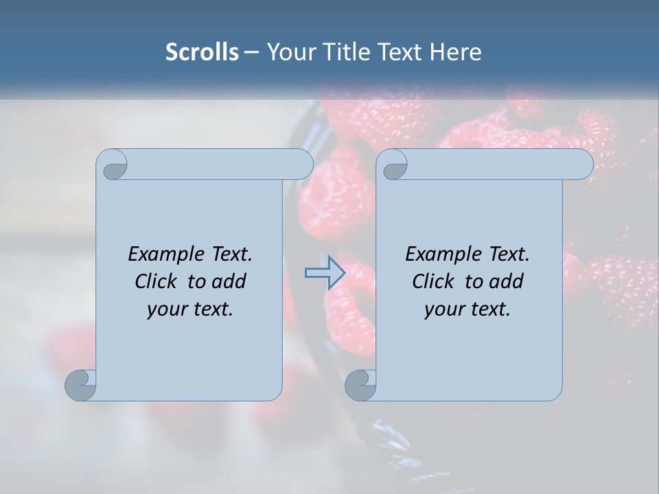 A Basket Filled With Raspberries On Top Of A Wooden Table PowerPoint Template