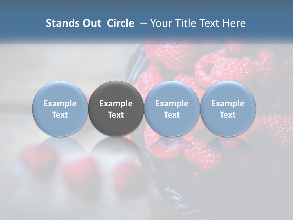 A Basket Filled With Raspberries On Top Of A Wooden Table PowerPoint Template