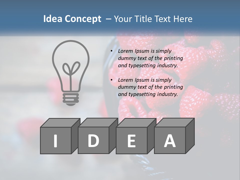 A Basket Filled With Raspberries On Top Of A Wooden Table PowerPoint Template