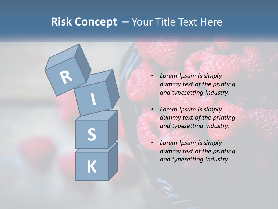 A Basket Filled With Raspberries On Top Of A Wooden Table PowerPoint Template