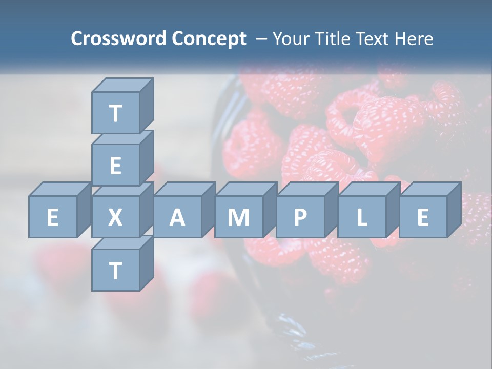 A Basket Filled With Raspberries On Top Of A Wooden Table PowerPoint Template