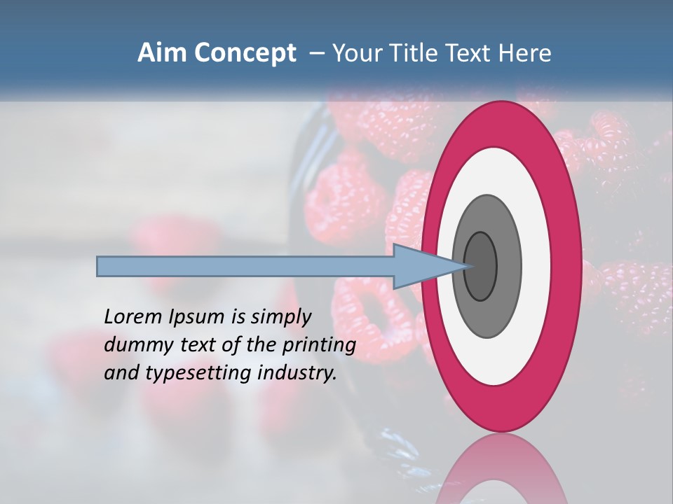 A Basket Filled With Raspberries On Top Of A Wooden Table PowerPoint Template