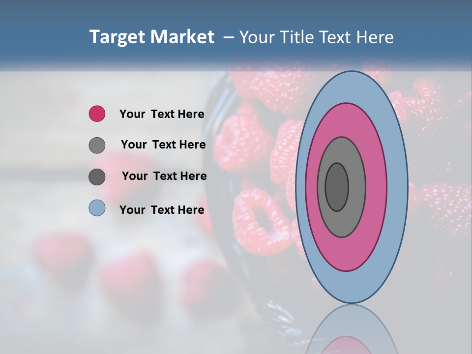 A Basket Filled With Raspberries On Top Of A Wooden Table PowerPoint Template