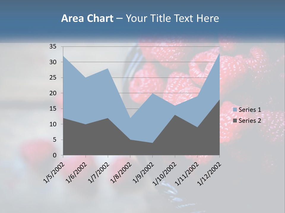 A Basket Filled With Raspberries On Top Of A Wooden Table PowerPoint Template