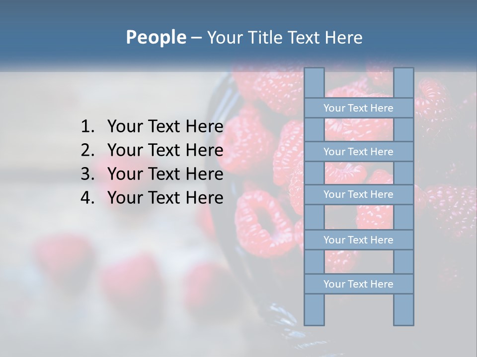 A Basket Filled With Raspberries On Top Of A Wooden Table PowerPoint Template