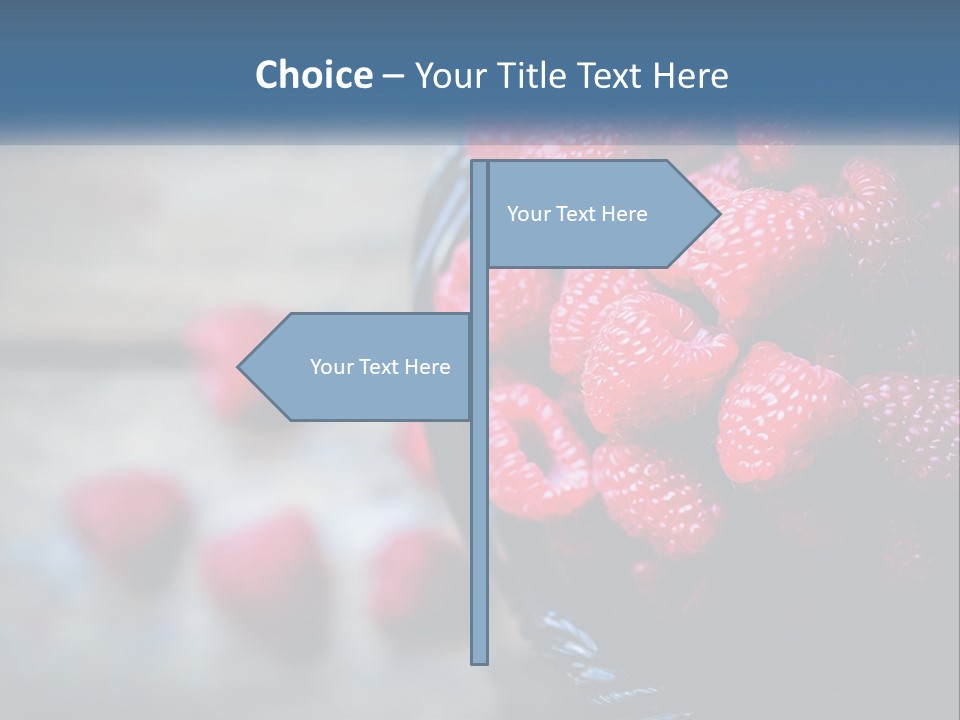 A Basket Filled With Raspberries On Top Of A Wooden Table PowerPoint Template