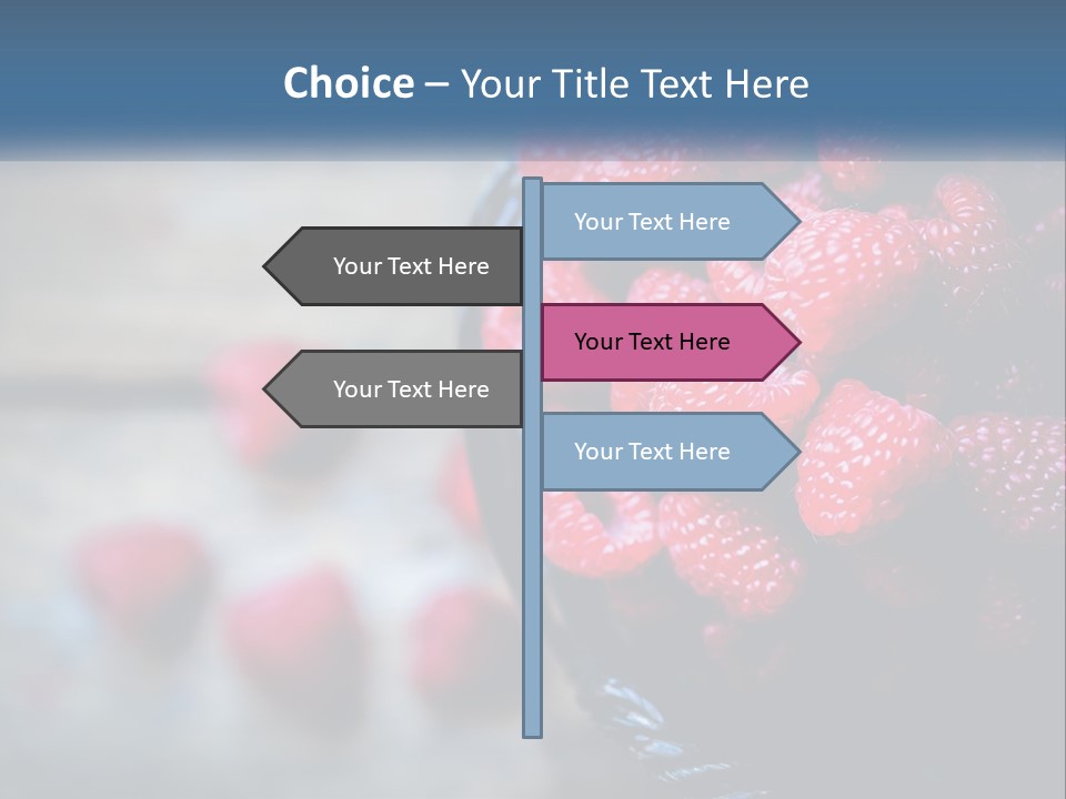 A Basket Filled With Raspberries On Top Of A Wooden Table PowerPoint Template