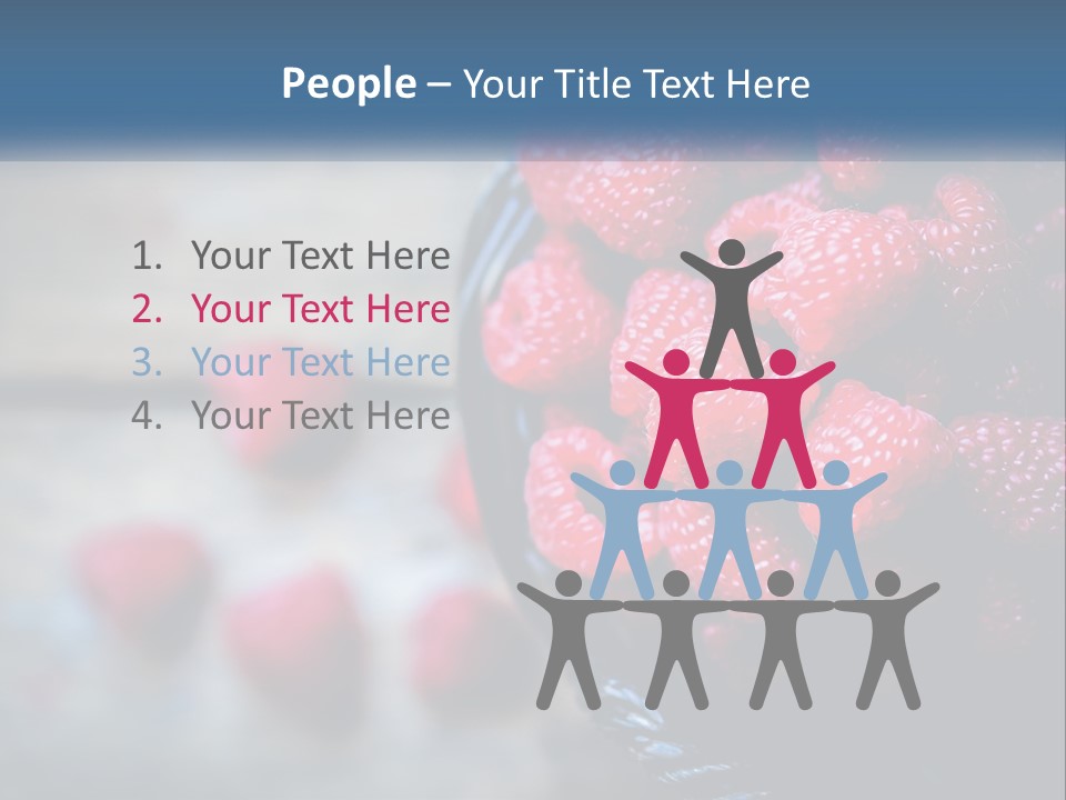 A Basket Filled With Raspberries On Top Of A Wooden Table PowerPoint Template