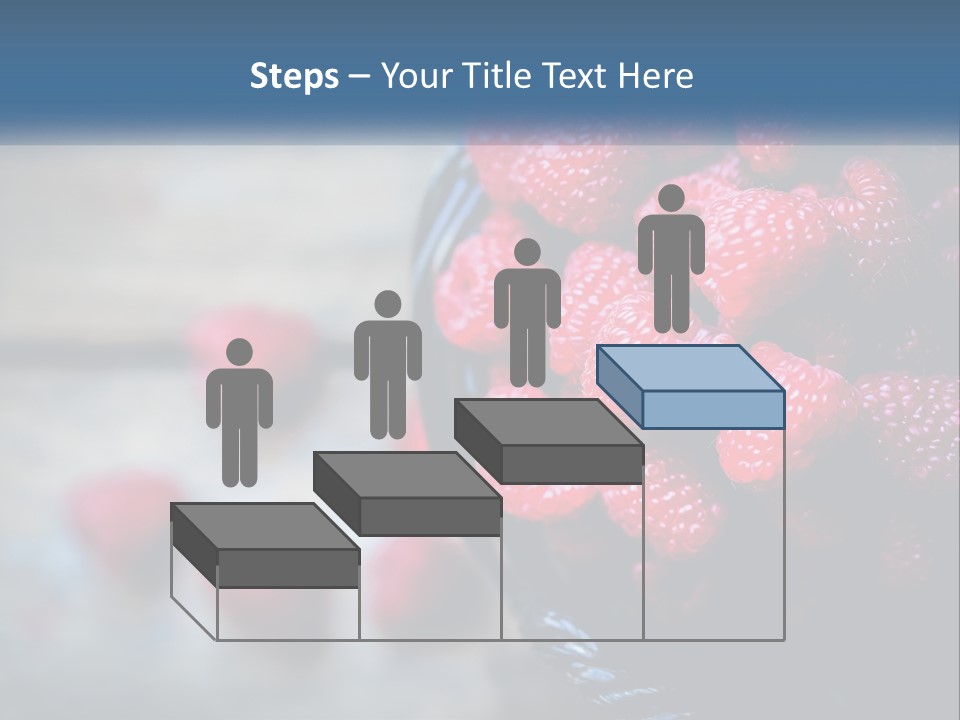 A Basket Filled With Raspberries On Top Of A Wooden Table PowerPoint Template