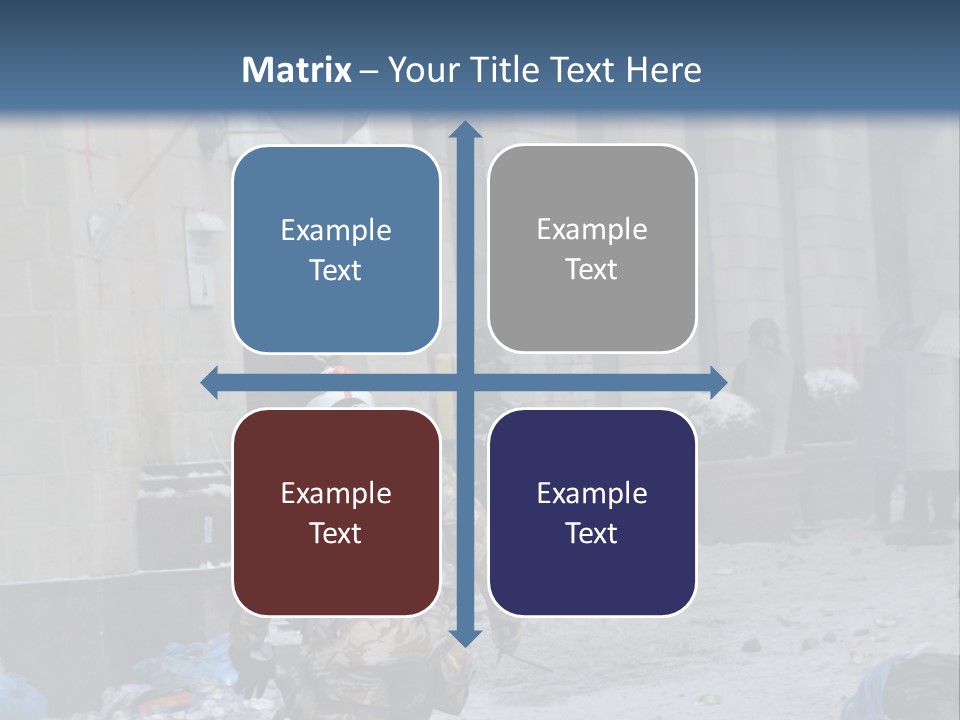 A Man Walking Down A Street In Front Of A Building PowerPoint Template