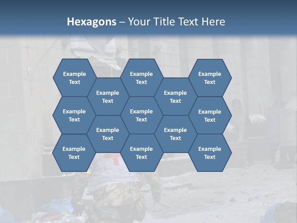 A Man Walking Down A Street In Front Of A Building PowerPoint Template