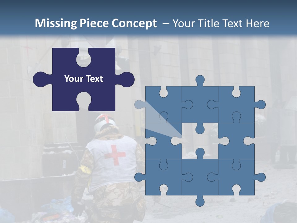 A Man Walking Down A Street In Front Of A Building PowerPoint Template