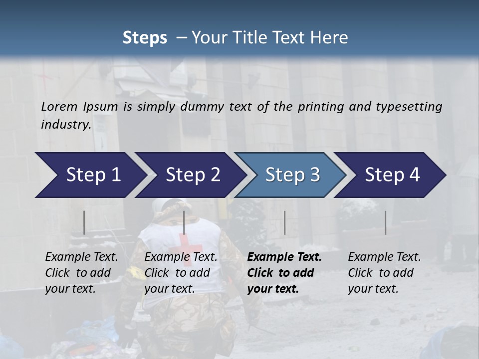 A Man Walking Down A Street In Front Of A Building PowerPoint Template