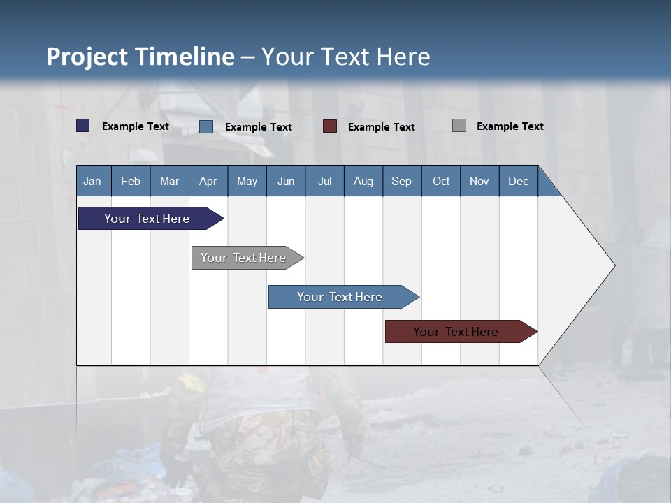 A Man Walking Down A Street In Front Of A Building PowerPoint Template