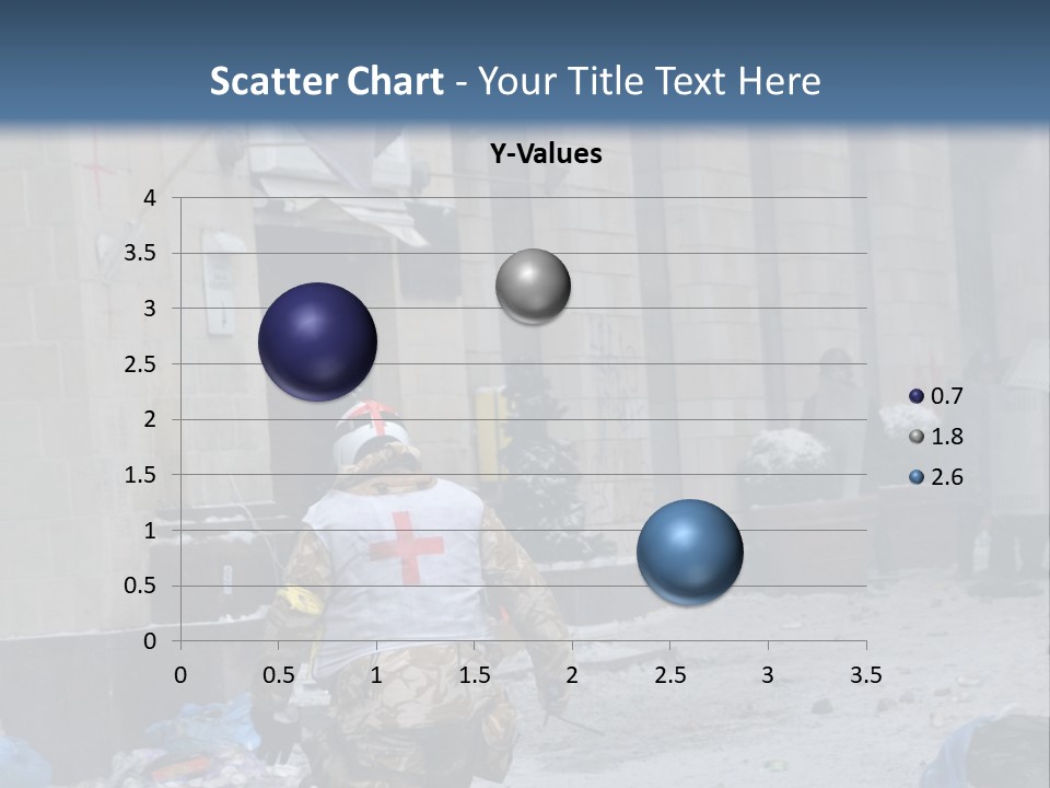 A Man Walking Down A Street In Front Of A Building PowerPoint Template