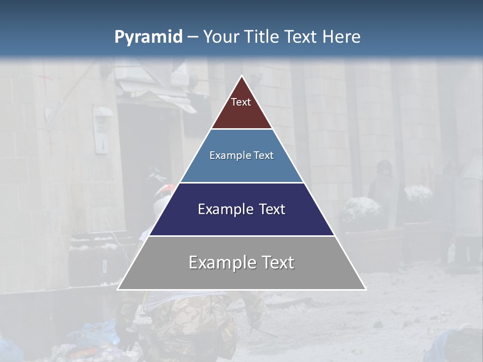 A Man Walking Down A Street In Front Of A Building PowerPoint Template