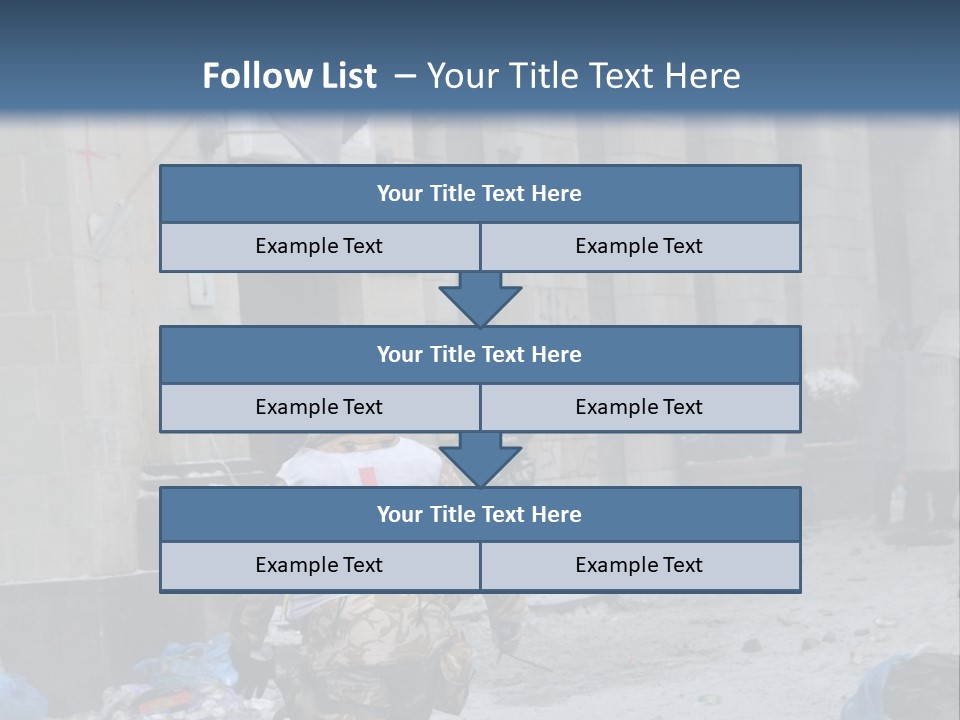 A Man Walking Down A Street In Front Of A Building PowerPoint Template
