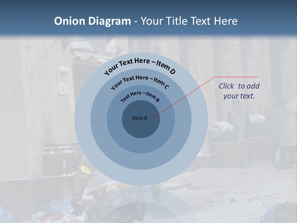 A Man Walking Down A Street In Front Of A Building PowerPoint Template