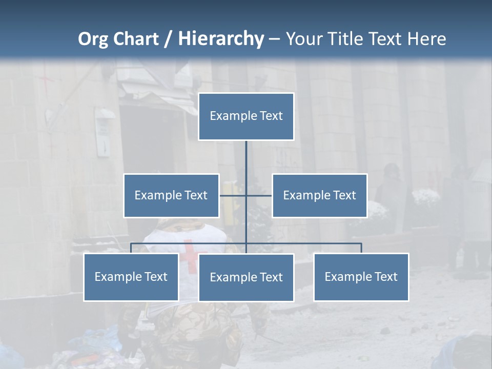 A Man Walking Down A Street In Front Of A Building PowerPoint Template