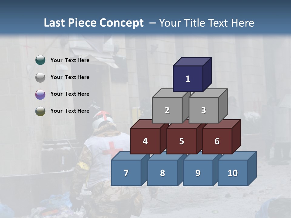 A Man Walking Down A Street In Front Of A Building PowerPoint Template