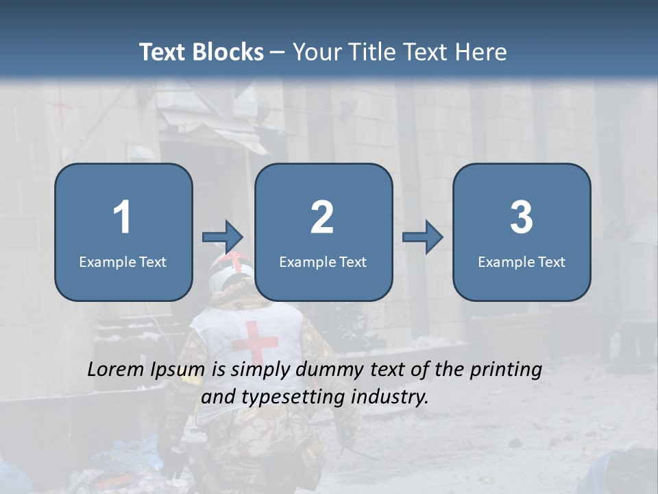 A Man Walking Down A Street In Front Of A Building PowerPoint Template
