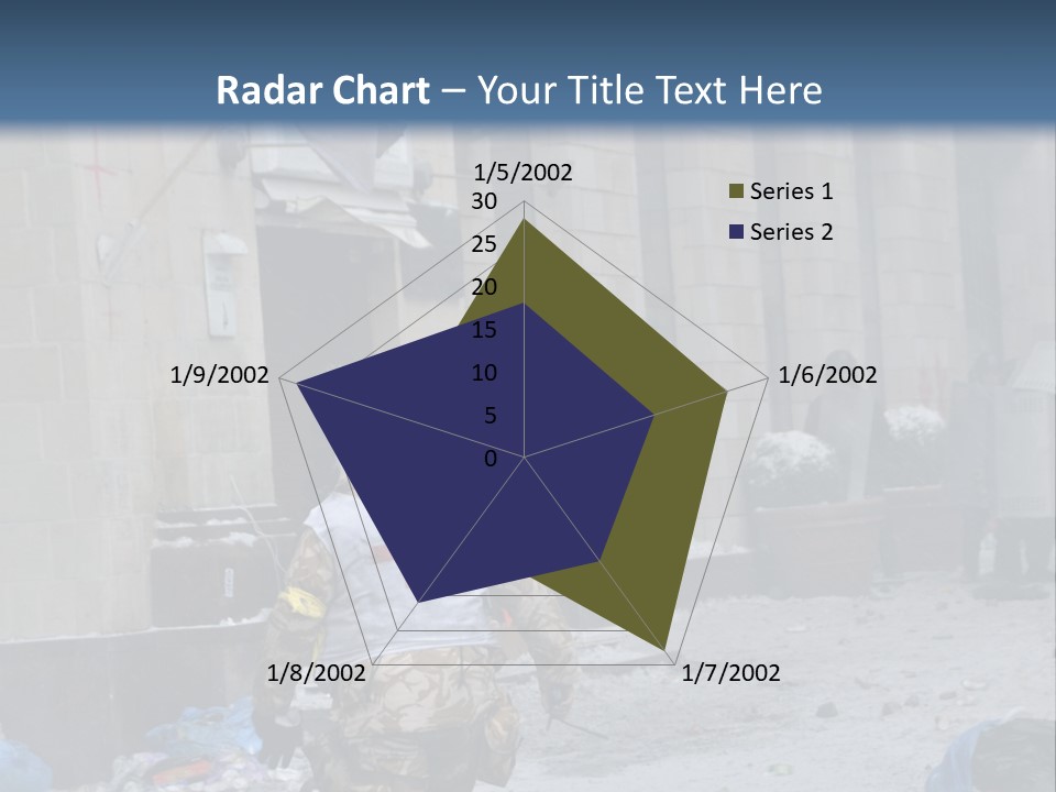 A Man Walking Down A Street In Front Of A Building PowerPoint Template