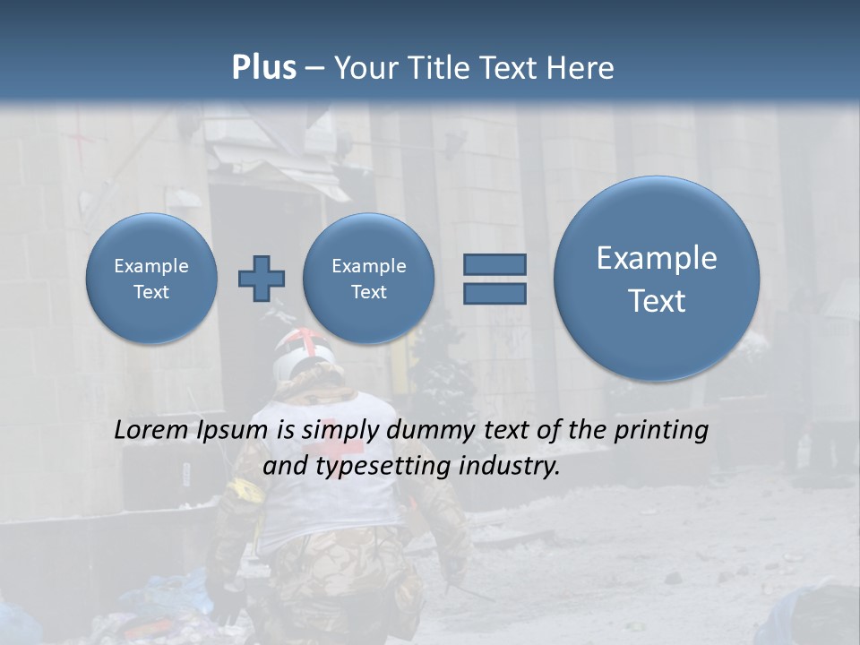 A Man Walking Down A Street In Front Of A Building PowerPoint Template