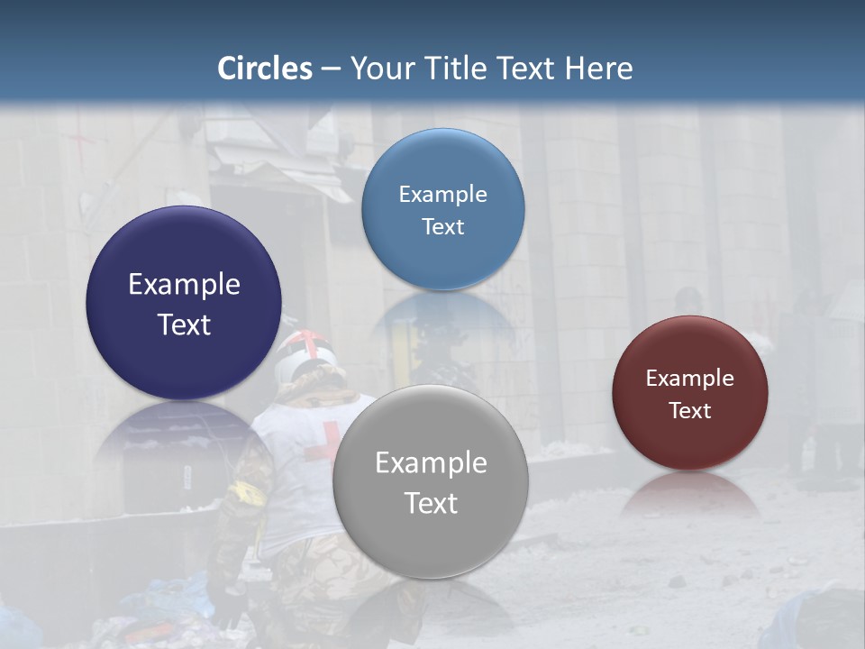 A Man Walking Down A Street In Front Of A Building PowerPoint Template