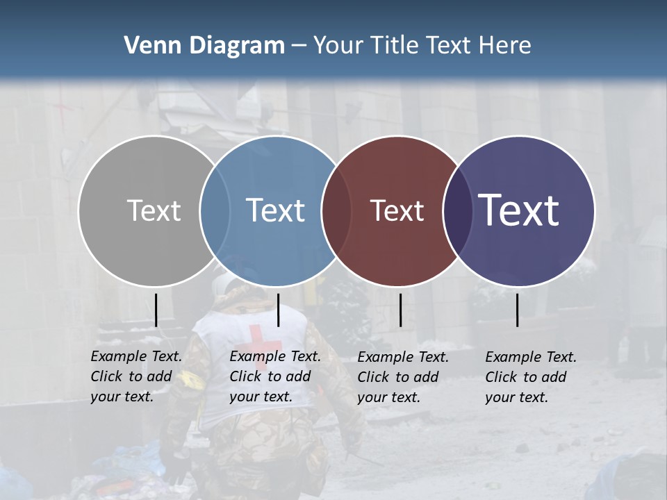 A Man Walking Down A Street In Front Of A Building PowerPoint Template