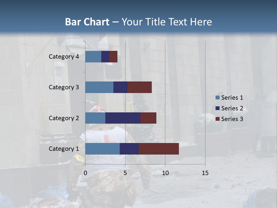 A Man Walking Down A Street In Front Of A Building PowerPoint Template