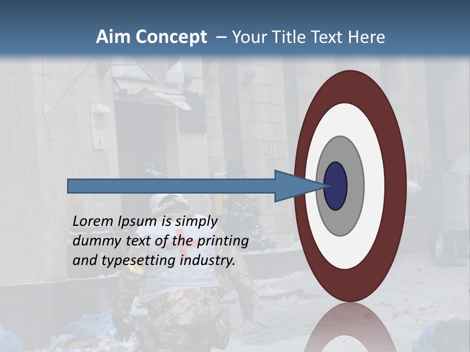 A Man Walking Down A Street In Front Of A Building PowerPoint Template