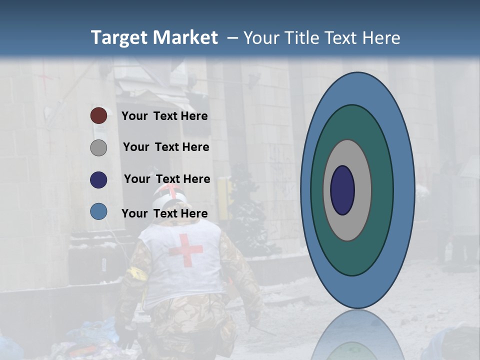 A Man Walking Down A Street In Front Of A Building PowerPoint Template