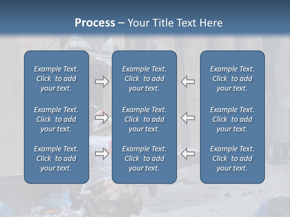 A Man Walking Down A Street In Front Of A Building PowerPoint Template