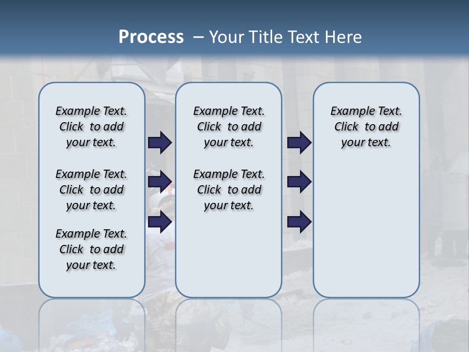 A Man Walking Down A Street In Front Of A Building PowerPoint Template