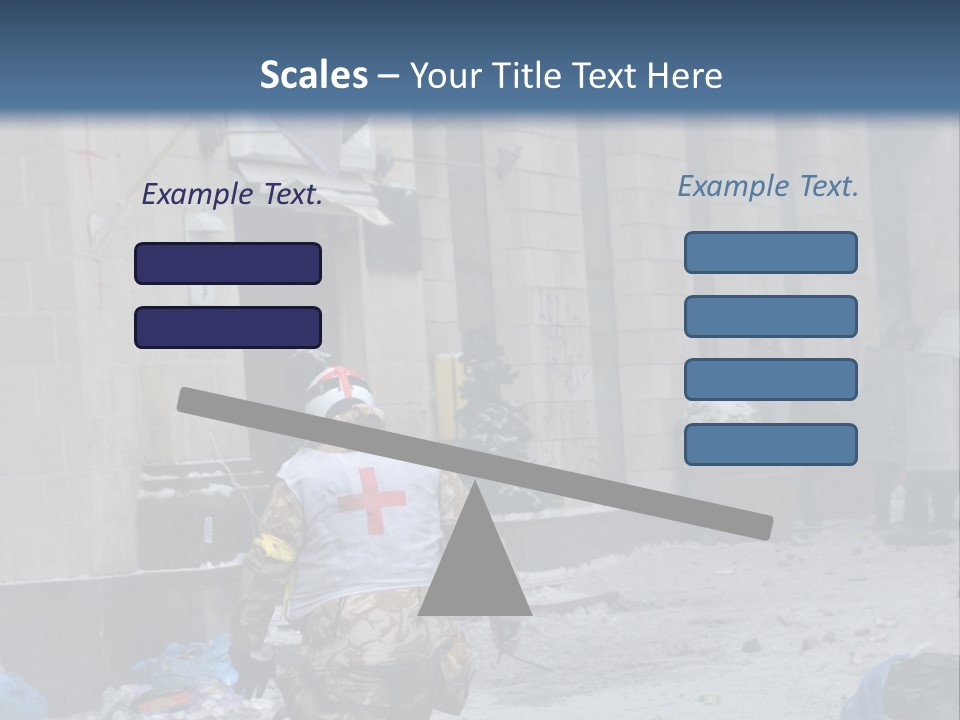 A Man Walking Down A Street In Front Of A Building PowerPoint Template