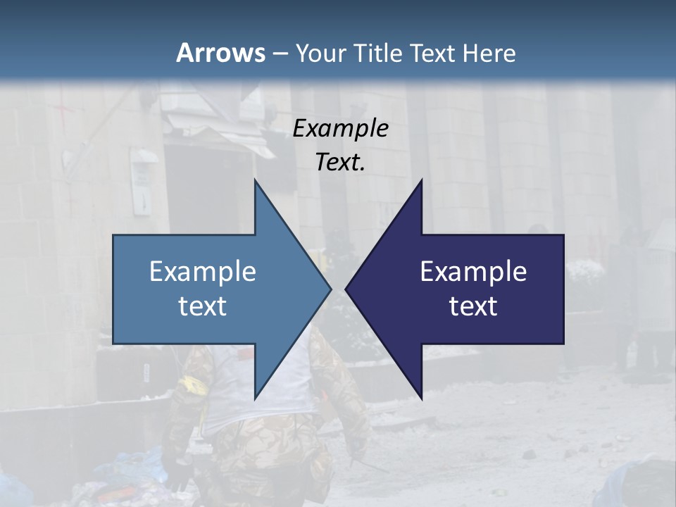 A Man Walking Down A Street In Front Of A Building PowerPoint Template