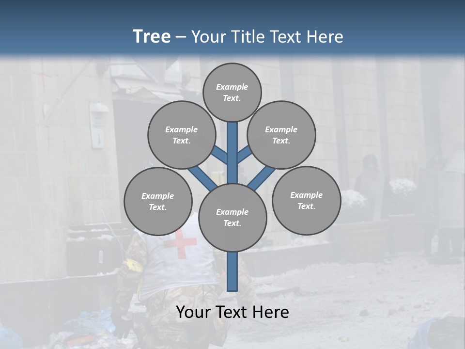 A Man Walking Down A Street In Front Of A Building PowerPoint Template