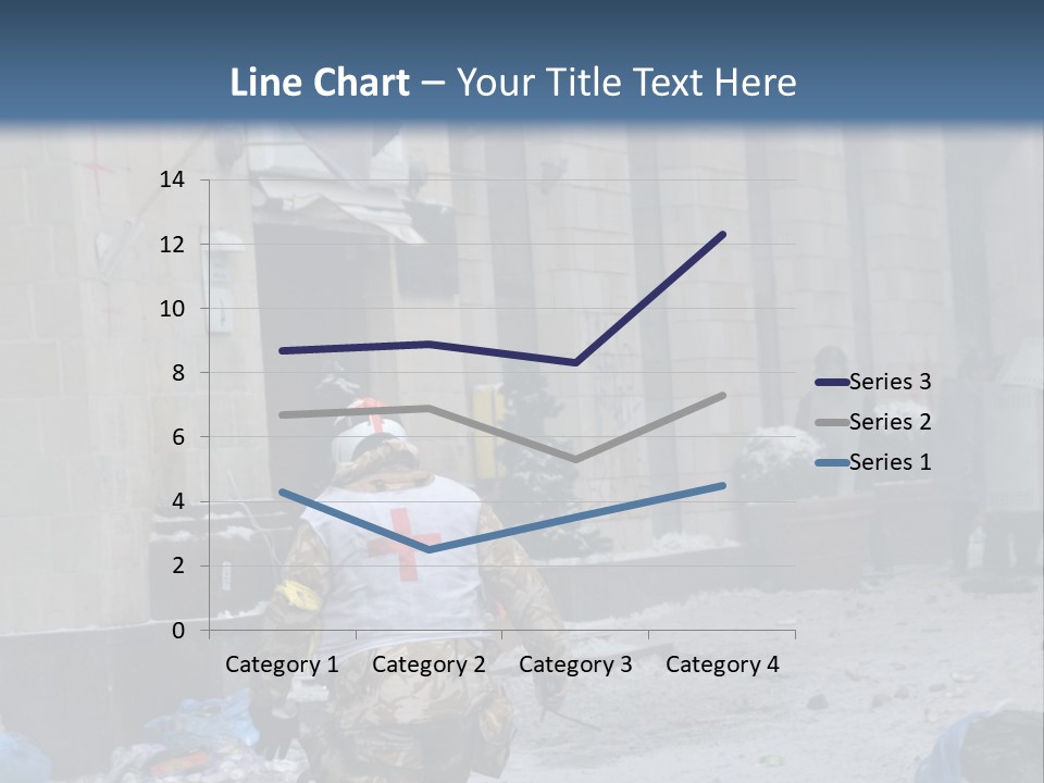 A Man Walking Down A Street In Front Of A Building PowerPoint Template