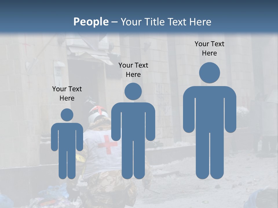 A Man Walking Down A Street In Front Of A Building PowerPoint Template