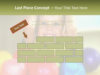 A Young Boy Is Holding His Head Above A Pile Of Balls PowerPoint Template