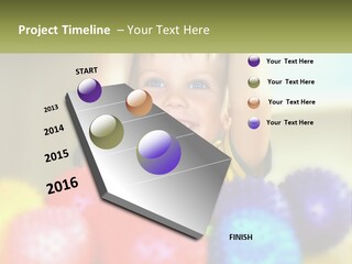 A Young Boy Is Holding His Head Above A Pile Of Balls PowerPoint Template