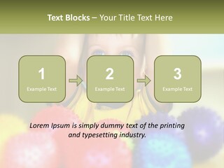 A Young Boy Is Holding His Head Above A Pile Of Balls PowerPoint Template