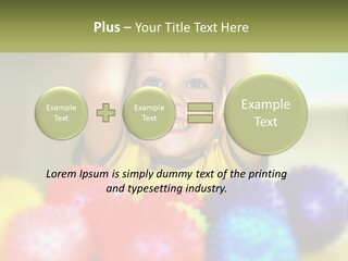 A Young Boy Is Holding His Head Above A Pile Of Balls PowerPoint Template