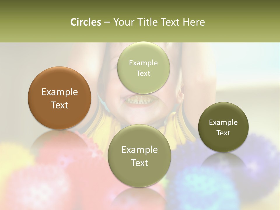 A Young Boy Is Holding His Head Above A Pile Of Balls PowerPoint Template