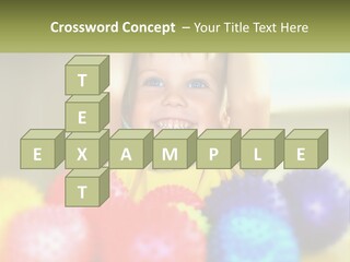 A Young Boy Is Holding His Head Above A Pile Of Balls PowerPoint Template