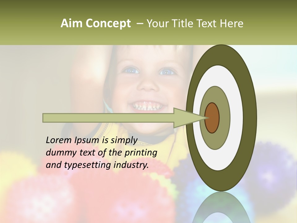 A Young Boy Is Holding His Head Above A Pile Of Balls PowerPoint Template