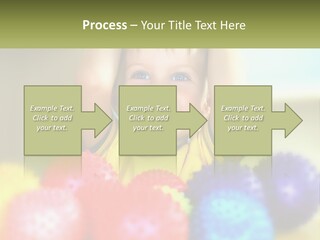 A Young Boy Is Holding His Head Above A Pile Of Balls PowerPoint Template