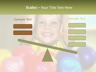 A Young Boy Is Holding His Head Above A Pile Of Balls PowerPoint Template