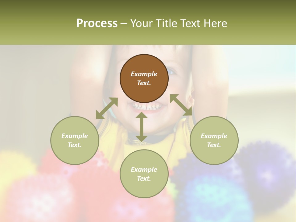 A Young Boy Is Holding His Head Above A Pile Of Balls PowerPoint Template