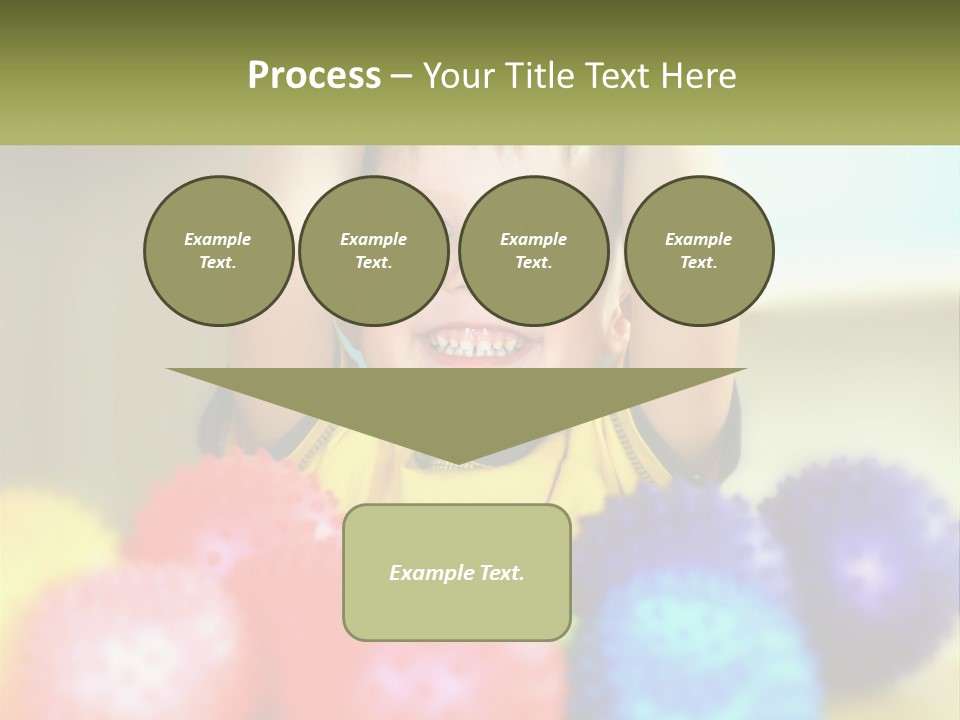 A Young Boy Is Holding His Head Above A Pile Of Balls PowerPoint Template